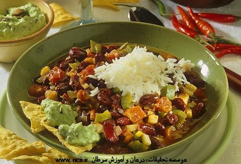 سس گوشت چرخ‌کرده وگرد فلفل قرمز (چیلی) گیاهخواران